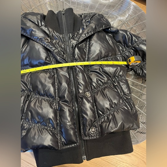 RUDSAK Black Down Bomber Puffer Jacket w/ Detachable Fur Hood - Picture 7 of 7